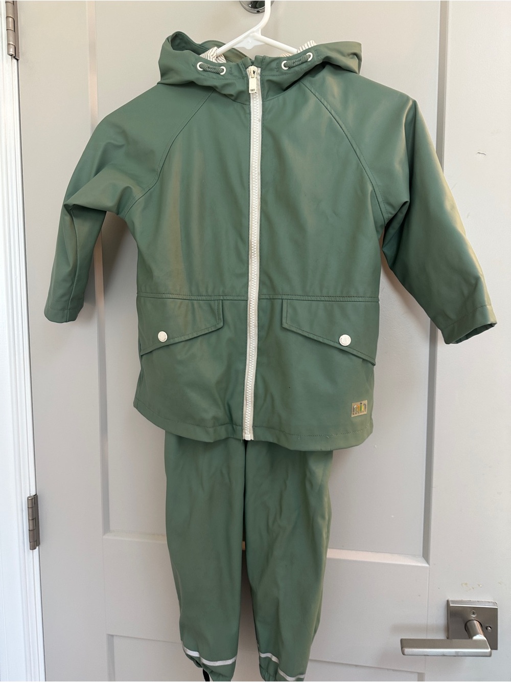 Zara Green Kids Rain Jacket and Overall rain pants